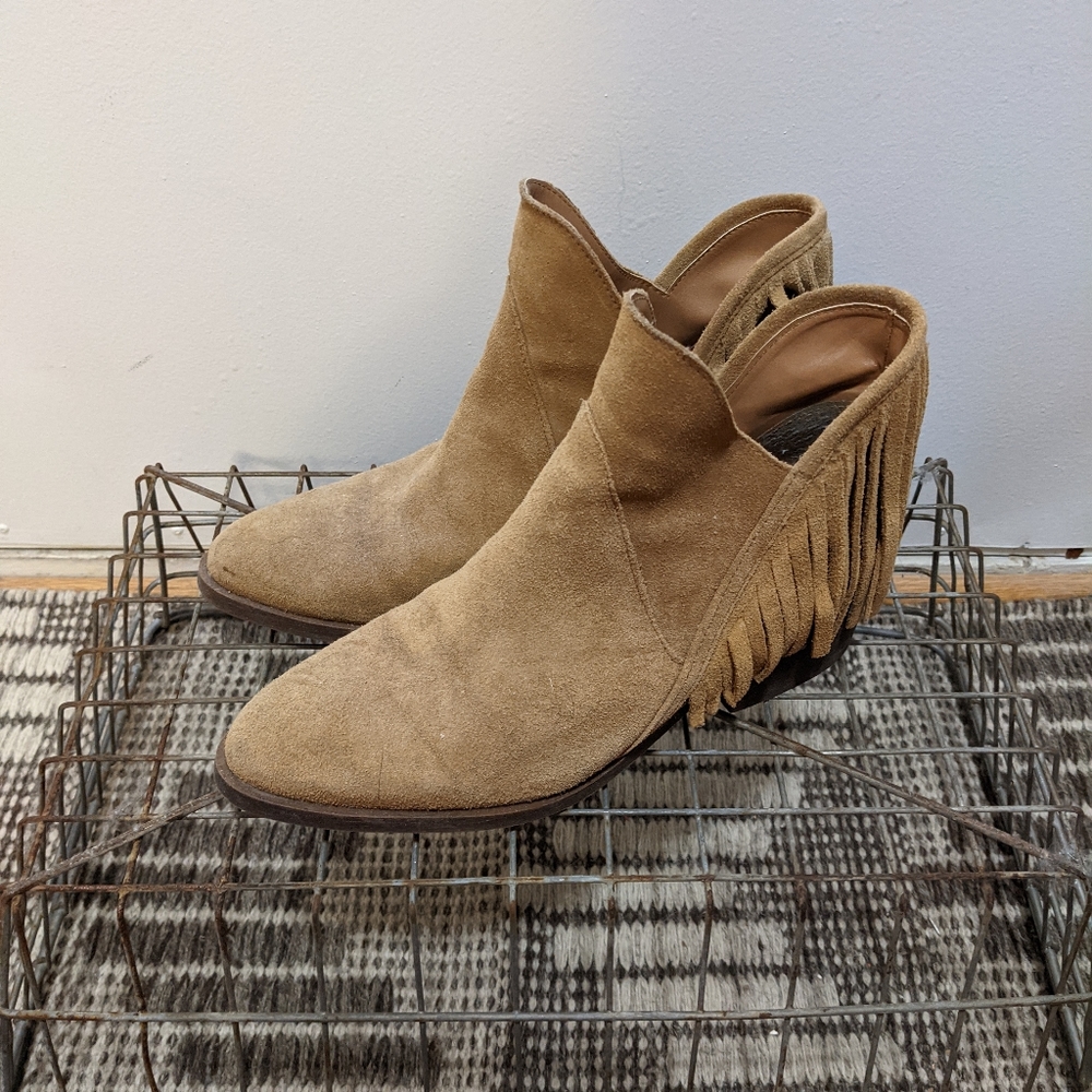 Zara Suede fringed booties